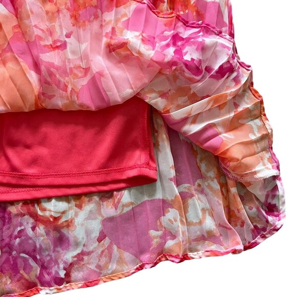 Vince Camuto Dress Women’s Size 8 Pink Floral Chiffon Semi Formal Sleeveless - Picture 5 of 8